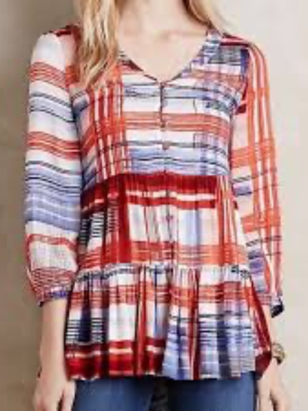 Anthropologie Maeve S Lila Tiered Tunic Top